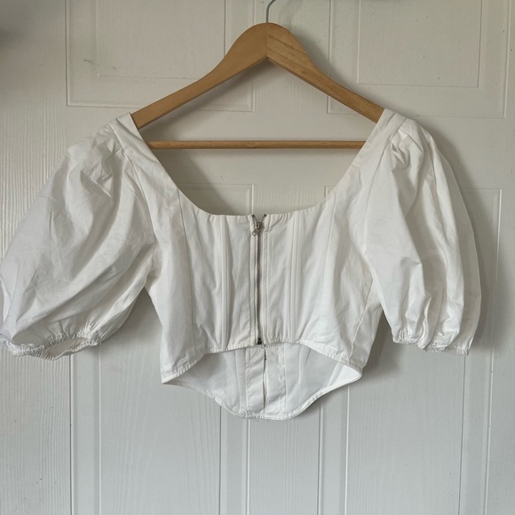 MISSGUIDED White Puff-Sleeve Blouse - Picture 9 of 10